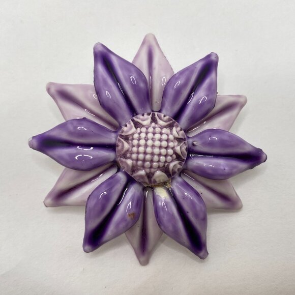 Vintage Acrylic Painted Flower Brooches (Set of 2) - Picture 7 of 12